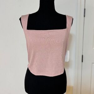 Free People Pink Cut Out Crop Tank Top